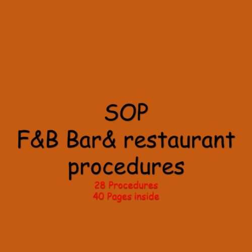 SOP - F&B Bar & restaurant package